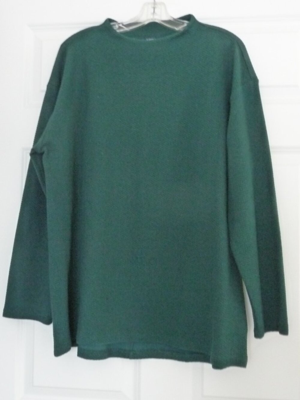 NWOT LANDS’ END TEXTURED PIQUE FUNNEL NECK TUNIC IN DEEP BALSAM